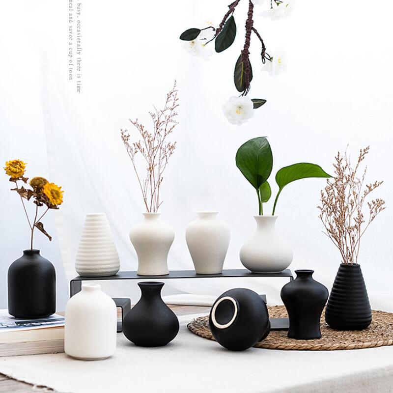 フラワーベース 花瓶 花器 一輪挿し ブラック ホワイト セラミック 北欧 韓国雑貨 陶器 シンプル デザイン モダン 雑貨 おしゃれ S Kabin1 安易購yahoo Japan店 通販 Yahoo ショッピング
