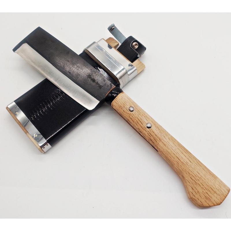 枝打ち両刃鉈 今須型2 6寸 180mm 総重量：約750g 両刃 割り込み 黒