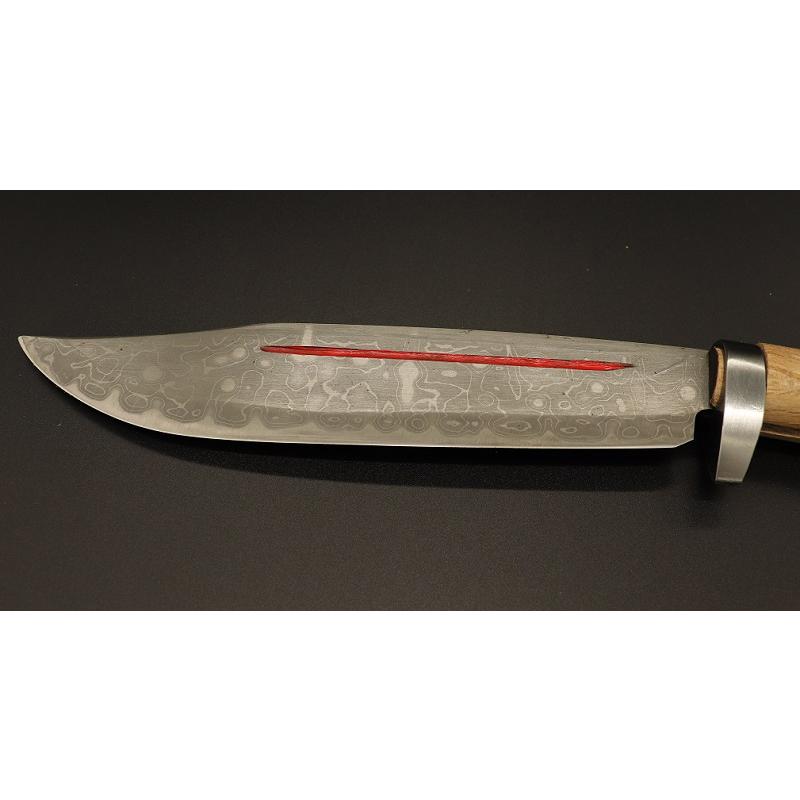 剣鉈3 積層鋼 7寸 210mm ダマスカス 両刃 極薄 : 山林刃物・打ち刃物