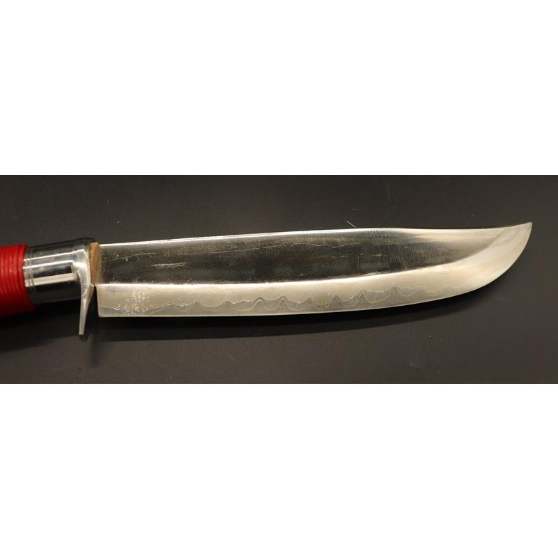 剣鉈13 白2鋼 7寸 210mm 両刃 ニッケル貼り合わせ 桜巻鞘 : 山林刃物
