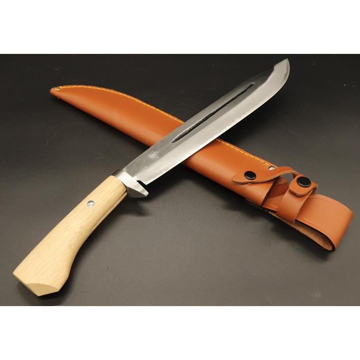 剣鉈23 白2鋼 8・5寸 265mm 磨き仕上げ 両刃 止め刺し : 山林刃物