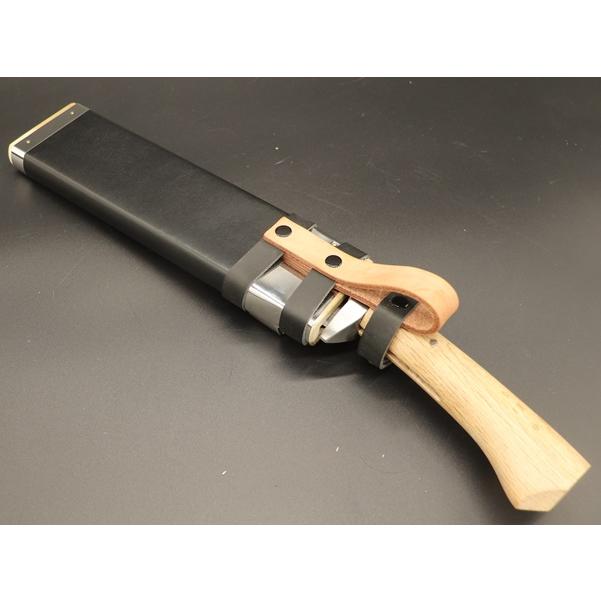 剣鉈9 積層鋼 7寸 210mm 磨き仕上げ 両刃 ダマスカス : 山林刃物