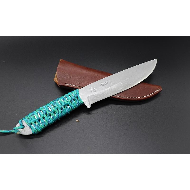 パラコード巻き Parako Skyblue 共柄 小剣鉈 材質 青紙積層 刃長 約150mm 全長 約270mm 刃巾 約35mm 厚み 約4mm 鍛造刃物鍛冶屋 製造直販 安養寺屋 Parako Skyblue 山林刃物 打ち刃物の安養寺屋 通販 Yahoo ショッピング