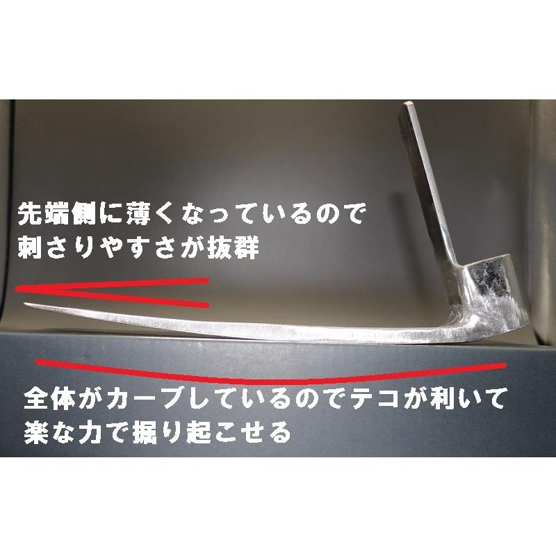 タケノコ掘り鍬 ストレート 刃長：約250mm 刃幅：約65mm 柄の長さ