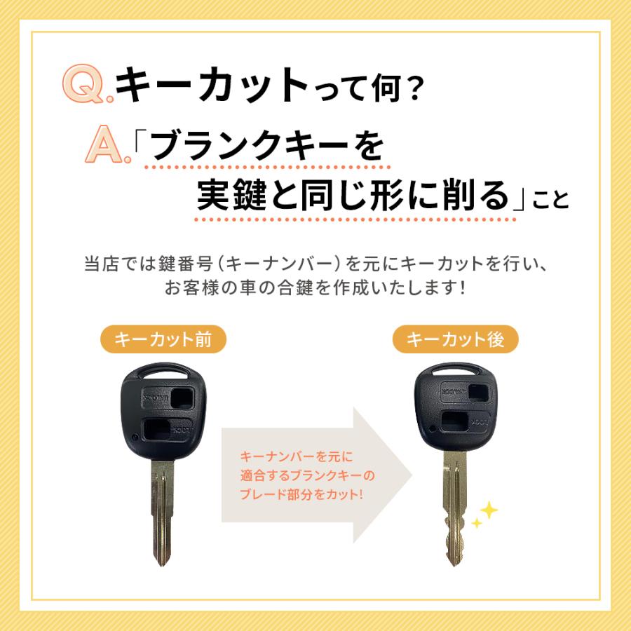 トヨタ（TOYOTA） スズキ 日産 4ボタン カット 加工費込み キーレス