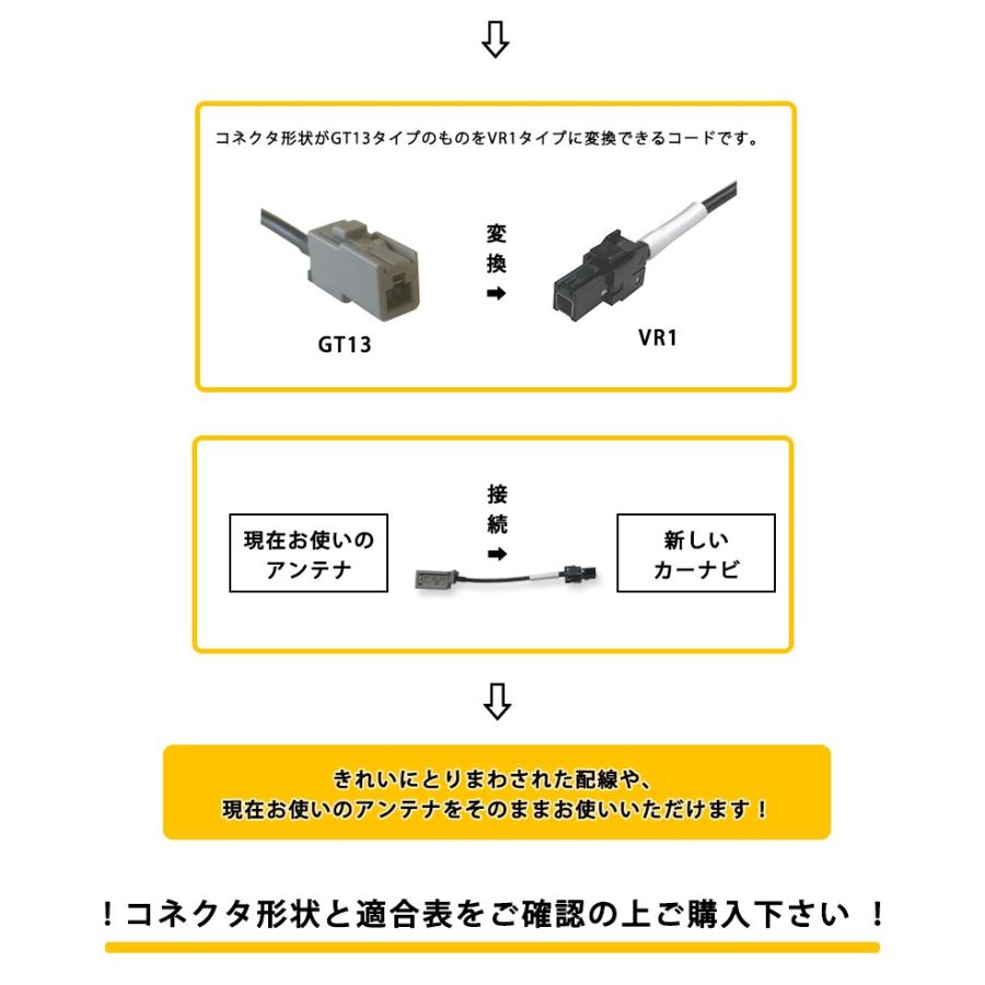 カーナビ 地デジアンテナ 変換コード アルパイン ナビ を トヨタ ダイハツ ナビ に 乗せ換え 配線 接続 ケーブル アダプター コネクタ形状 Gt13 を Vr1 に 変換 Ym Tf65 A Anys レザー カーグッズ 通販 Yahoo ショッピング