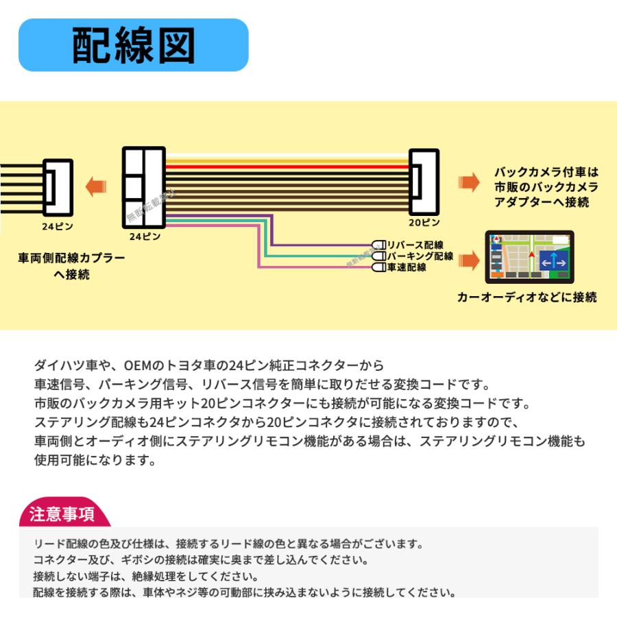 ダイハツ トヨタ 車速変換カプラー リバース パーキング 信号 取り出し ロッキー ライズ タント タフト 接続 変換 24P 20P 純正 コネクター ハーネス カプラー | ダイハツ | 01