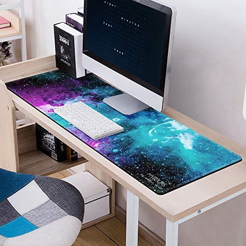 Mydours 拡張ゲーミングマウスパッド120x40cmXXL大型コンピューターデスクマット滑り止めラバーベースステッチエッジキーボードマウスマット