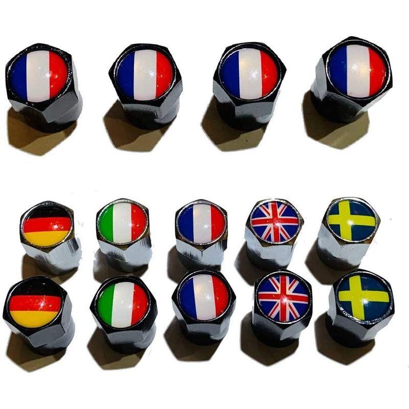 69 以上節約 Roost アルミ製 タイヤバルブキャップ タイヤ ホイール リム エアバルブ キャップ フランス国旗 ドイツ国旗 イギリス国旗 フランス車 Hotelraunsali Com