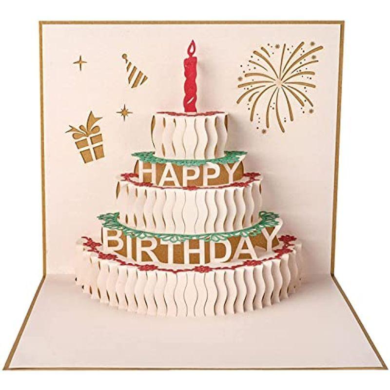 バースデーカード 立体 3dケーキ お誕生日おめでとうカードをポップアップ 誕生日メッセージカード手作りギフト 親戚 恋人 両親 教師 友達 エニシングm 通販 Yahoo ショッピング