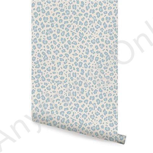 Single ヒョウ柄壁紙 4ft 2ft B0859ksgwz Shapes アニマルプリント 壁紙 W9227並行輸入品 Anything Online Shop Return 内装 新品 アニマルプリント X Simple Sheet 剥がして貼るだけ ブルー