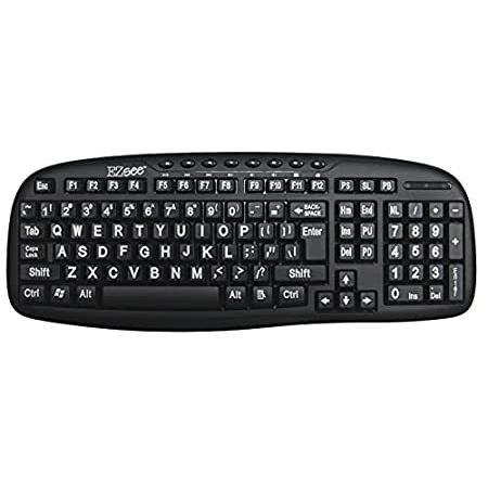【大注目】 Print Large See EZ Keyboard-Black Print Keys-White キーボード