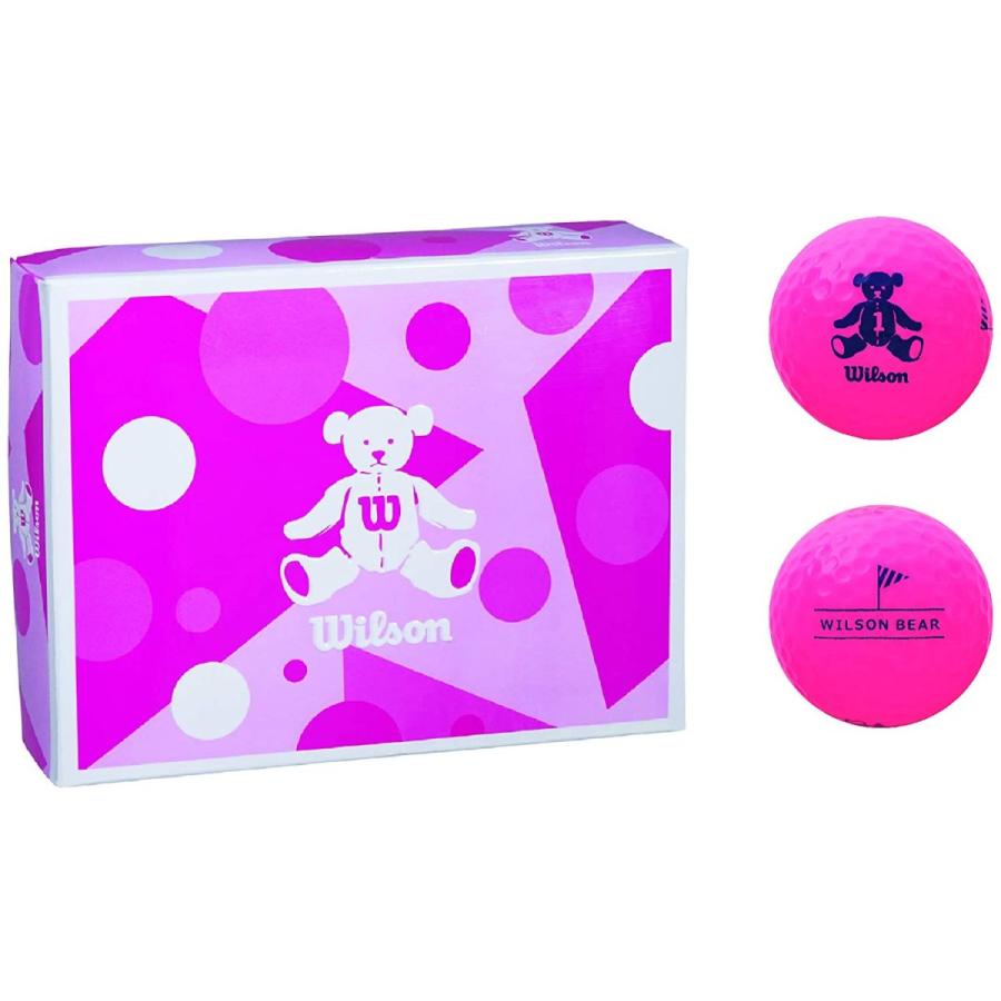 1064円 最新のデザイン Wilson ウィルソン ゴルフボール Bear4 ダース ピンク