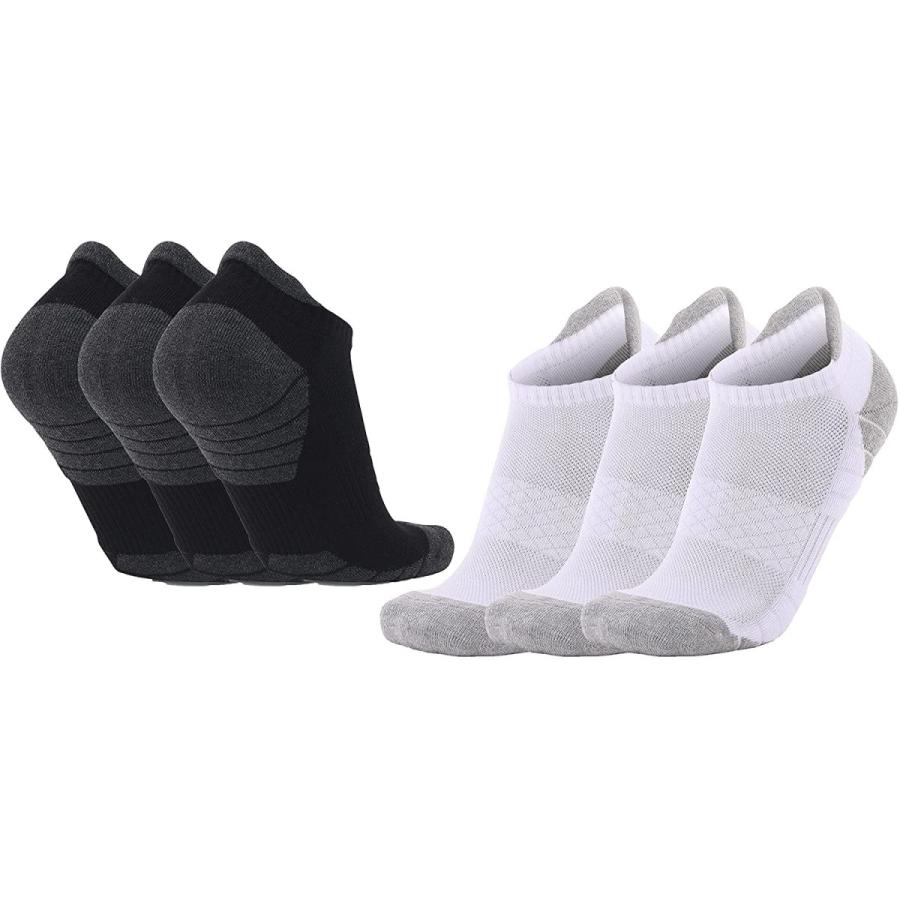 22年春の サポーターグッズ Jtcmojs 靴下 メンズ くるぶし スポーツソックス 春夏秋冬 綿 滑り止め 吸汗速乾 通気 ブラック ホワイト 6足セット 2427cm カジ Www Threeriversofs Com