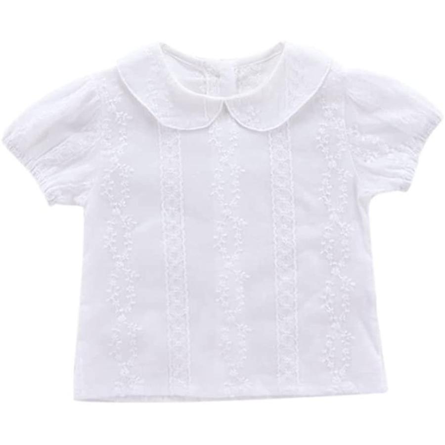 大きな取引 リボン 可愛い キッズ 白ブラウス 半袖 シャツ 女の子 子供服 Tsayawa 普段着 半袖 ホワイト 1 卒業式 制服 入学式 その他子ども服 Athomeinparis Fr