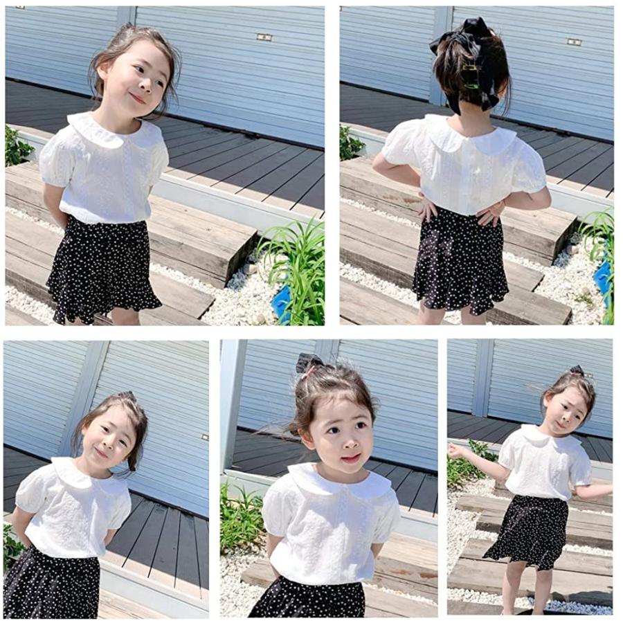 大きな取引 リボン 可愛い キッズ 白ブラウス 半袖 シャツ 女の子 子供服 Tsayawa 普段着 半袖 ホワイト 1 卒業式 制服 入学式 その他子ども服 Athomeinparis Fr
