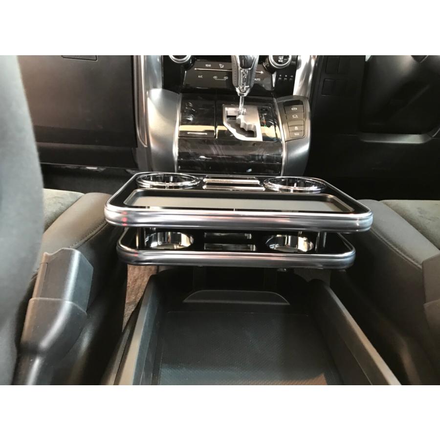 30アルファード　ヴェルファイア　センターテーブル　コンソール　黒　レザー調 トヨタ アルファード・ヴェルファイア（ハイブリッド含む） 30系