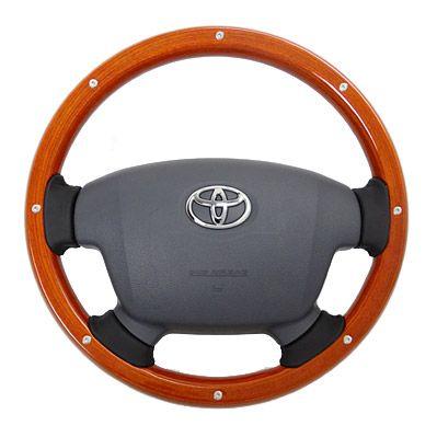 REAL オールウッドステアリング ライトブラウンウッド/スタッド