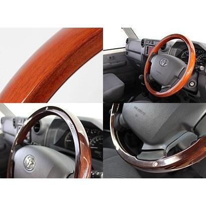 ランクル70系レザーウッド ステアリングホイール