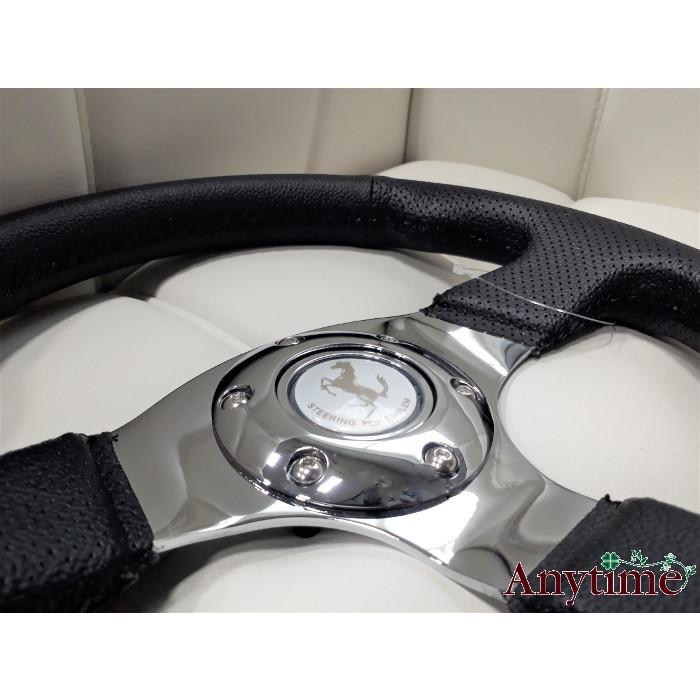 レースタイプ レザー調ステアリング×メッキスポーク 29パイ ホーン