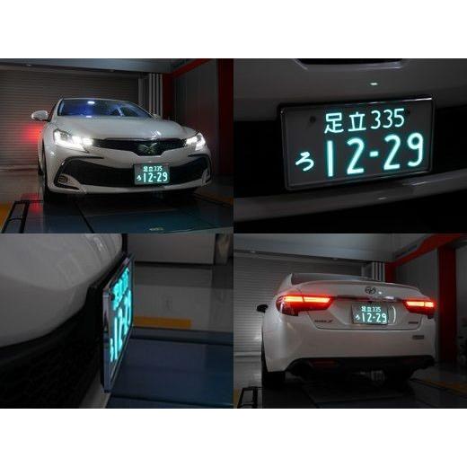 RG RACING GEAR 字光式LEDナンバープレート 字光式ナンバー LED照明器具 普通乗用車12V専用 メッキ枠無し 消費電力1.2W 品番：RGH-P805 3年間保証付・車検対応_1
