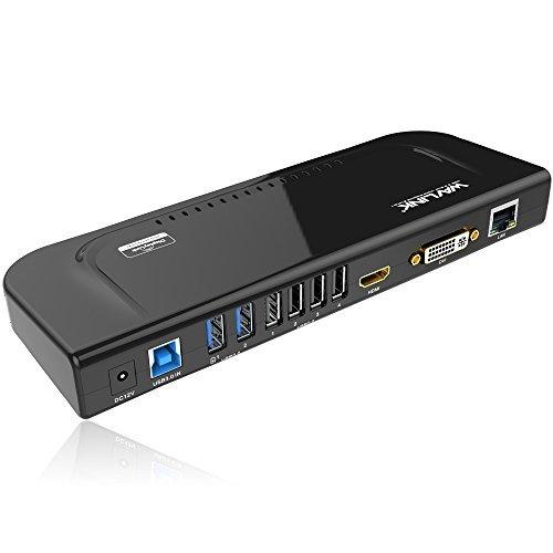 100%正規品 WAVLINK ドッキングステーション/USBハブ LANイーサネットポートDVI ポート/DVIポート/VGAポート/1Gbps hdmi /usb HDMIセレクター、切替器
