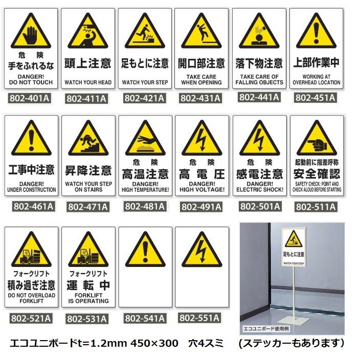 ユニット 「足もとに注意」スタンド標識 高さ1088mm（板面450×300mm）自立型表示標識 片面表示 屋内用｜anzen-signshop｜06