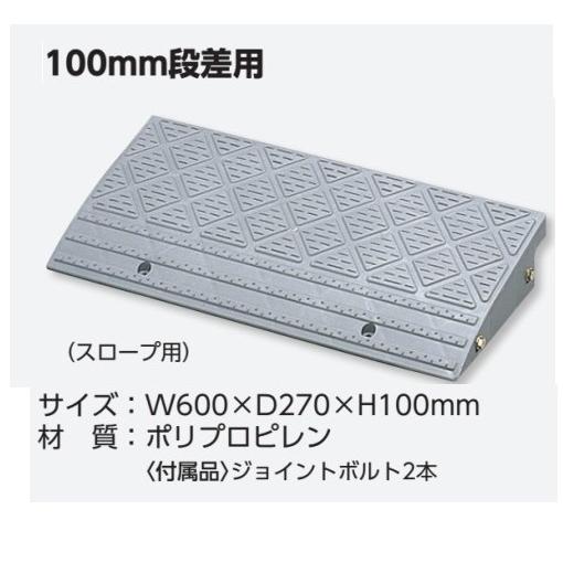 ユニット 段差プレート　段差スロープ　100mm段差用　スロープ用　60cm 駐車場用品　866-341A｜anzen-signshop｜02