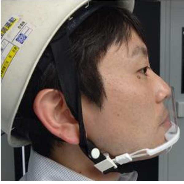 マウス透明シールド ヘルメットのあご紐に装着 10個セット｜anzen-signshop｜02
