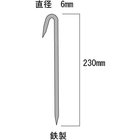 駐車場用ライン引きロープ止ピン 仮区画線引き用ロープ止金具 １０本セット 長さ 230mm F6mm Ather6b 安全 サイン8 通販 Yahoo ショッピング
