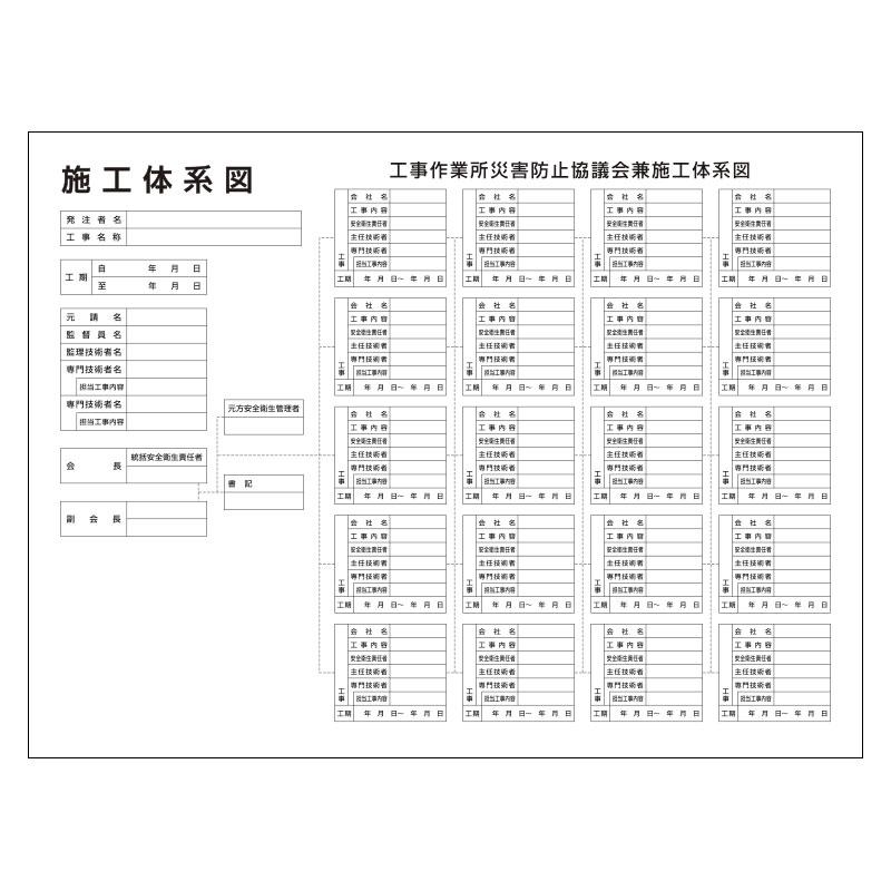 ユニット　UNIT　317-73A　施工体系図　マーカー・消し具付（屋内用）