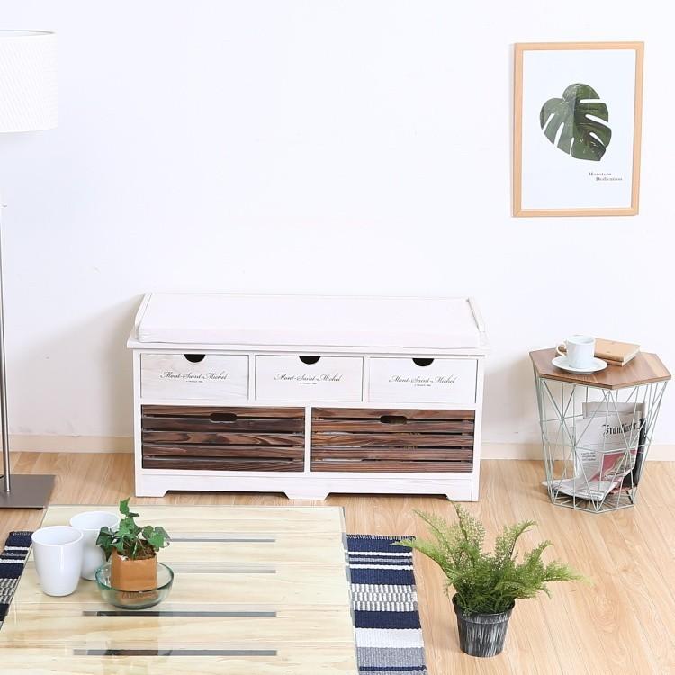 アンティーク調 木製家具◾️象嵌デザイン ベンチチェスト 収納 ベンチ 椅子 イス アンティーク調 木製家具◾️象嵌デザイン ベンチチェスト 収納 ベンチ