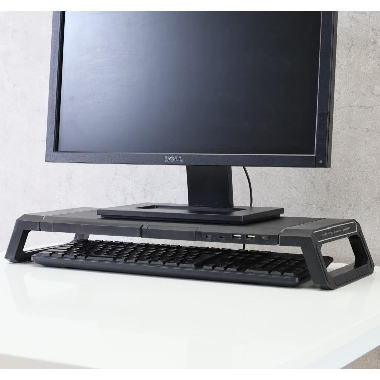 得まとめ買い】 LED付 モニタースタンド 同品 3個セット 幅55cm 