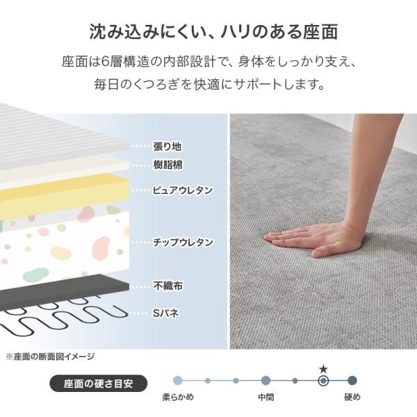 アイランド ソファ 2P+2P セット 背もたれ クッション 幅170cm×2 ロー ハイ 兼用 脚付 リビング チェア ファブリック生地 送料無料 ※開梱・設置サービス込み_13