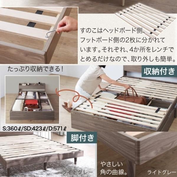 組立 設置サービス付 チェスト セミダブル ベッド フレーム 単品 キャスター付 引き出し ヘッドボード 宮 棚 コンセント ベッド下 収納 送料無料 ※フレーム単品_8