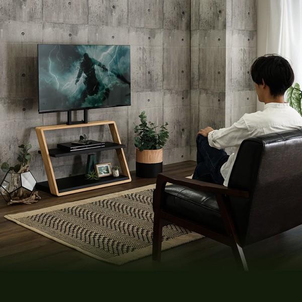 Z型 壁寄せ テレビスタンド 幅78cm 3段階 高さ調整 可動棚 32-55インチ