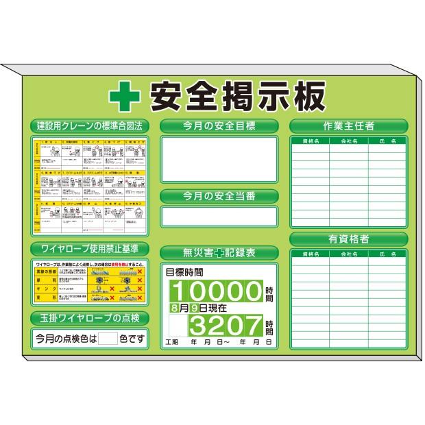 安全掲示板　ミニ掲示板　クレーンの基準合図法他入緑地｜313-53G