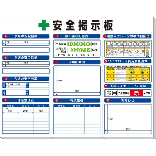 安全掲示板 安全掲示板 (中) 標準タイプ｜313-92｜anzh