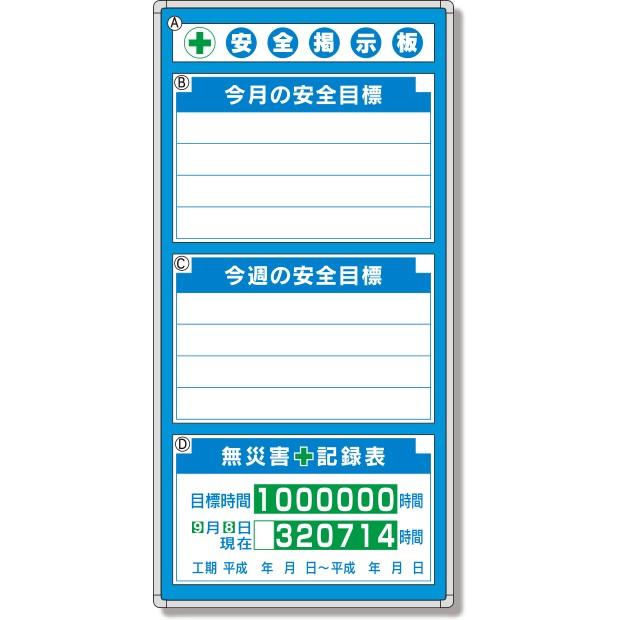 安全掲示板 G安全掲示板 表示板セット｜314-01