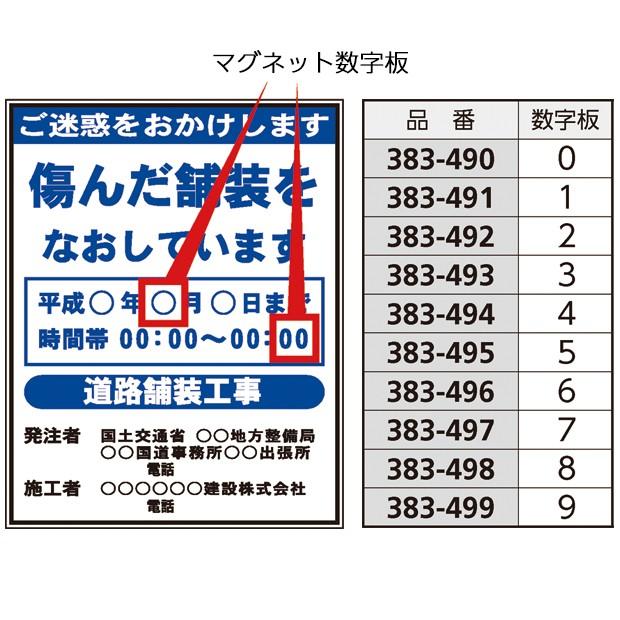 道路工事用看板 工事看板日付マグネット 5 383 495 383 495 あんずの安全標識 通販 Yahoo ショッピング