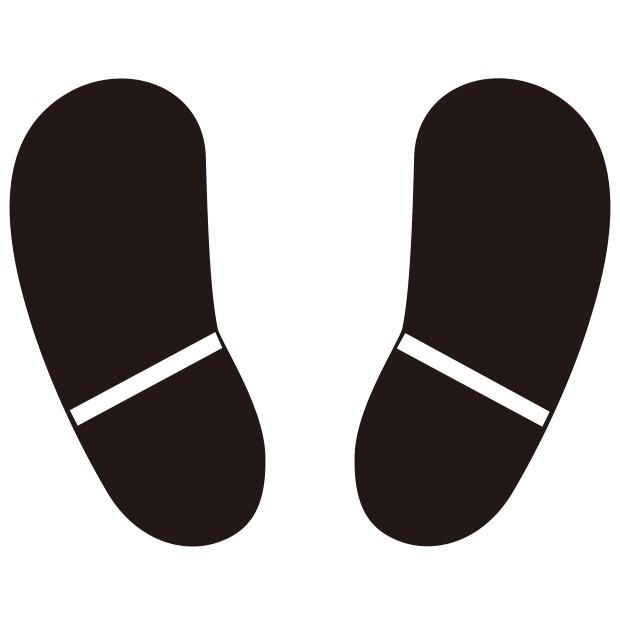 路面表示用品 路面貼用ステッカー 足型 黒｜819-90 : あんずの安全標識