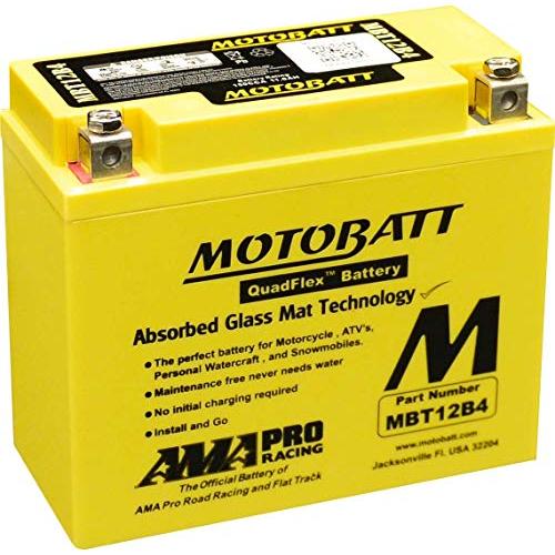 非常に高い品質 MotoBatt MBT 12 B 4 (12 V 11 Amp) 175 CCA工場でアクティベートされたQuadFlex AGMバッテリ