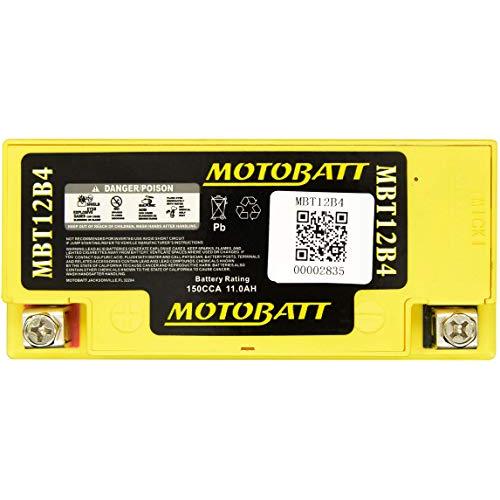 非常に高い品質 MotoBatt MBT 12 B 4 (12 V 11 Amp) 175 CCA工場でアクティベートされたQuadFlex AGMバッテリ