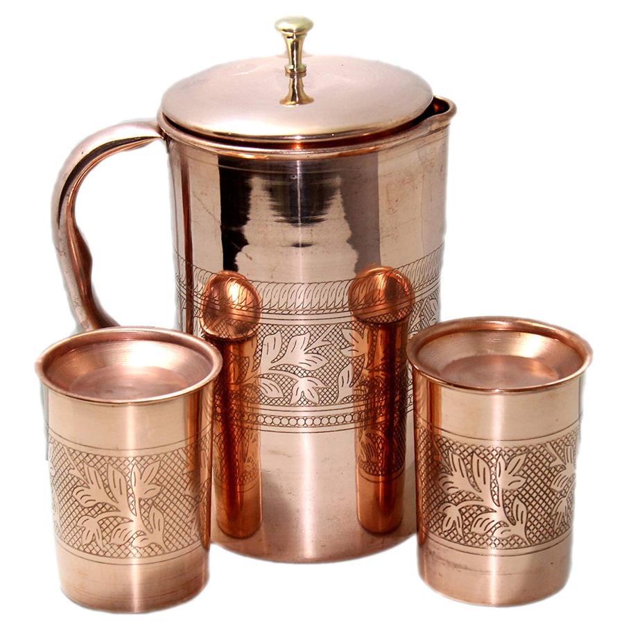 STREET CRAFT Pure Copper Pitcher Ayurveda Copper Jug Pitcher and