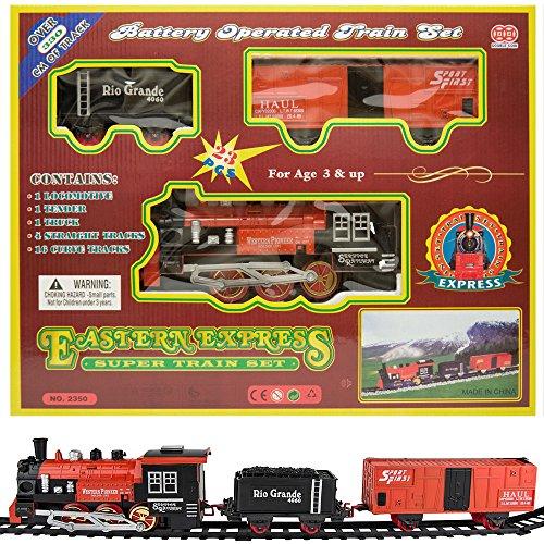 ジャンボ23ピースクリスマス・クラシック・トレイン・タック、音・光・煙・クリスマスツリー装飾付ウエスタンパイオニア急行電車セット T1404152895(12513円)