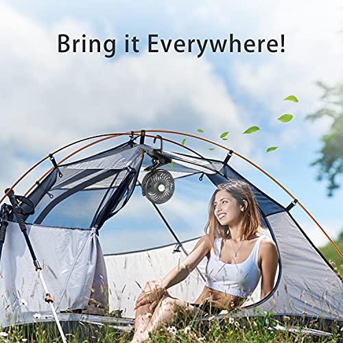 BRIGENIUS電池式ベビーカーファン%カーマ%携帯用クリップ付ミニデスクファン2600 mAh充電式電池%カーマ%USB電動クリップファン付ベビーカーオフィス屋外移 BRIGENIUS電池式ベビーカーファン%カーマ%携帯用クリップ付ミニデスクファン2600