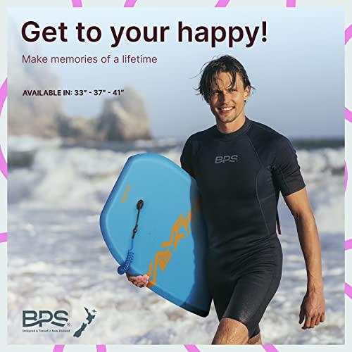 子供と大人のためのWave 41"ボディボードを所有-HDPEスリックボトム&EPSコア-ビーチとサーフィンのための軽量ボディボード-コイル状アームリードとフィンリ