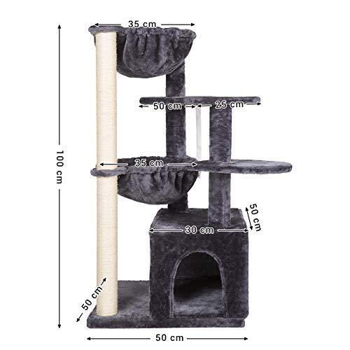 ヘイブラザー39.37インチキャットツリーラグジュアリーコンドー%キャットタワー2 Cozyバスケット%カーキ%マルチプラットフォームジャンプ%カーキ%スモーキ ヘイブラザー39 37インチキャットツリーラグジュアリーコンドー%キャットタワー2