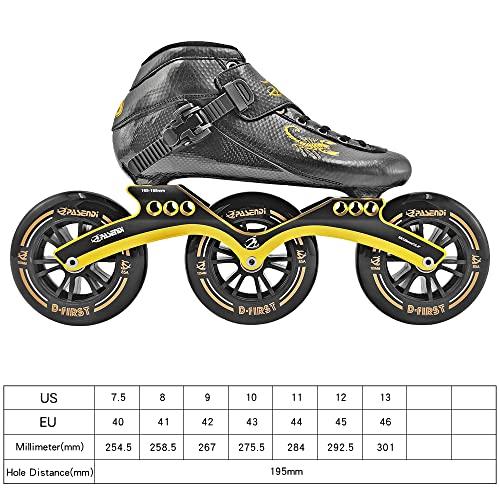 【２点セット】 PASENDI Professional Speed Skates Shoes 3 Wheels for Man 3 X 125 MM Big Wheels Carbon Fibre Roller Skating Shoes Black Inline Skate Shoes (ブラッ 【XUR1086102742】(37916円)