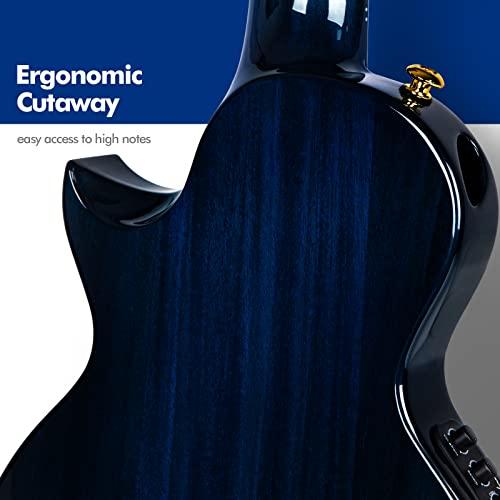 ローボード Enya Tenor Ukulele AcousticPlus PickupとDeluxe Ukulele Case (EUT-Feather Blue) を内蔵した全マホガニー製ウクレレ 【OC2434328089】(84983円)